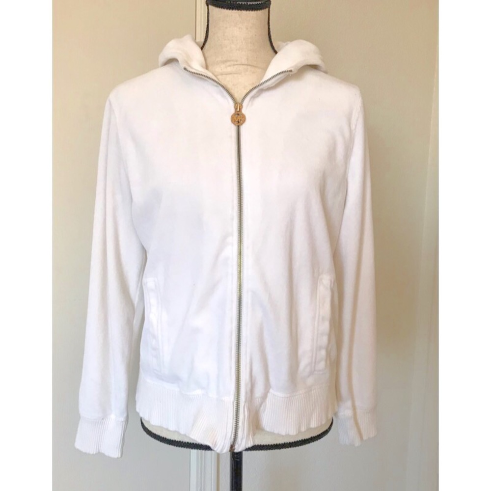 Michael Kors White Zipper Hoodie